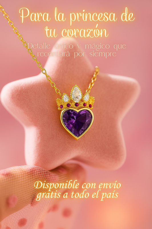 Collar Corazón Rapunzel 💜👑